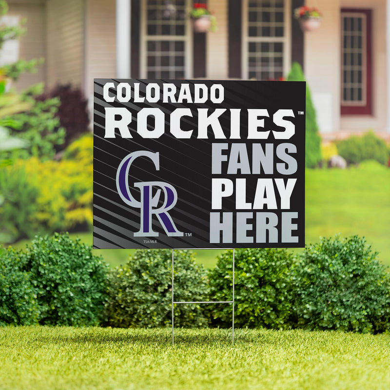 Colorado Rockies Yard Sign "Fans Play Here"