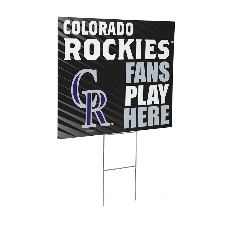 Colorado Rockies Yard Sign "Fans Play Here"