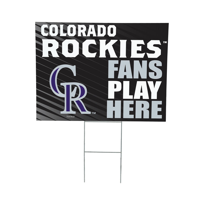 Colorado Rockies Yard Sign "Fans Play Here"