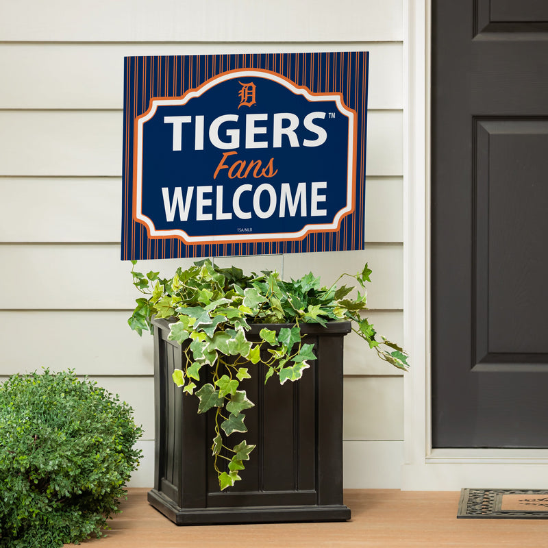 Detroit Tigers Coroplast Yard Sign, "Fans Welcome"