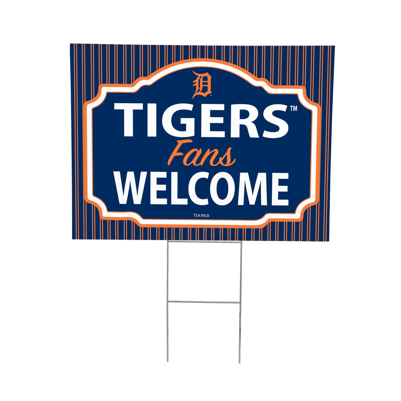 Detroit Tigers Coroplast Yard Sign, "Fans Welcome"