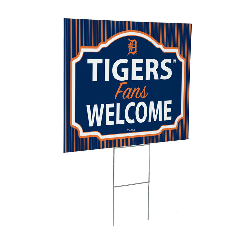 Detroit Tigers Coroplast Yard Sign, "Fans Welcome"