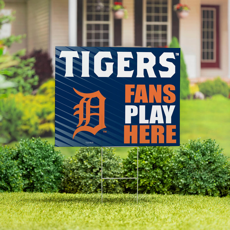 Detroit Tigers Yard Sign "Fans Play Here"