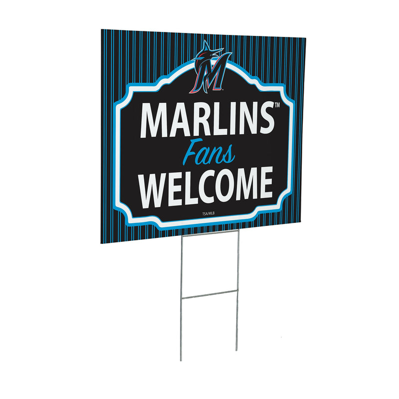 Miami Marlins Yard Sign, "Fans Welcome"