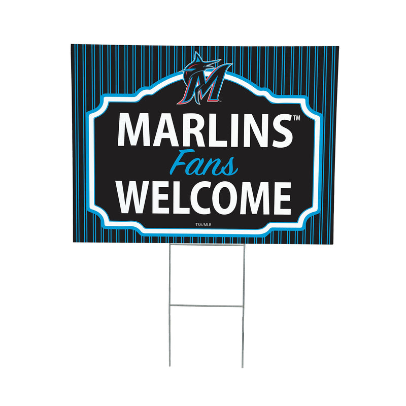 Miami Marlins Yard Sign, "Fans Welcome"