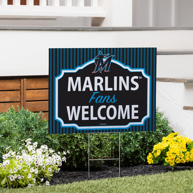Miami Marlins Yard Sign, "Fans Welcome"