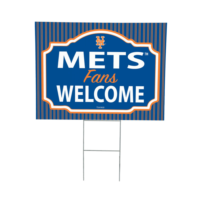 New York Mets Yard Sign, "Fans Welcome"