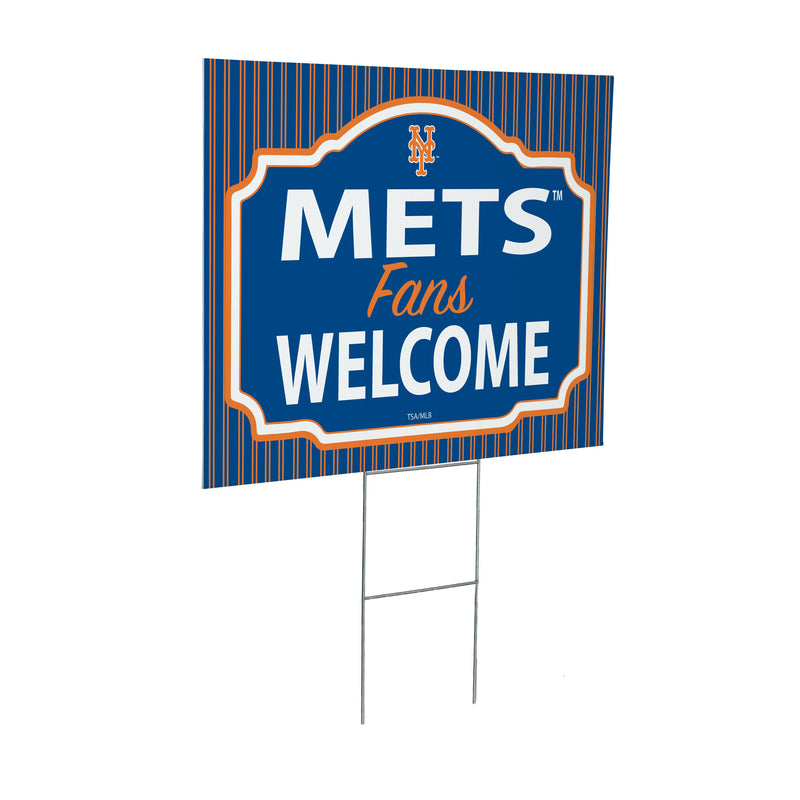 New York Mets Yard Sign, "Fans Welcome"