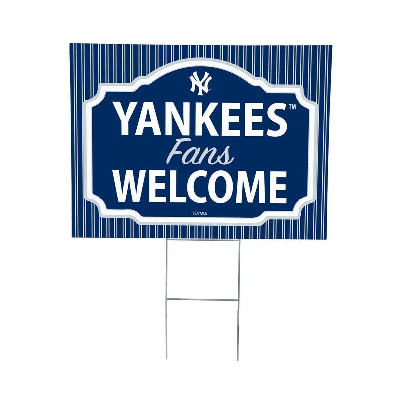 New York Yankees Yard Sign, "Fans Welcome"