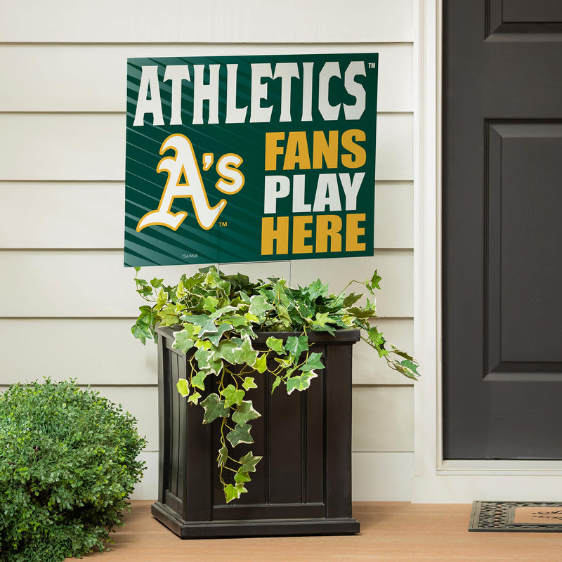 Athletics Yard Sign "Fans Play Here"