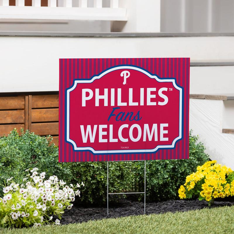 Philadelphia Phillies Yard Sign, "Fans Welcome"