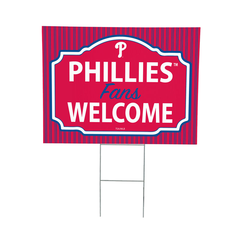 Philadelphia Phillies Yard Sign, "Fans Welcome"