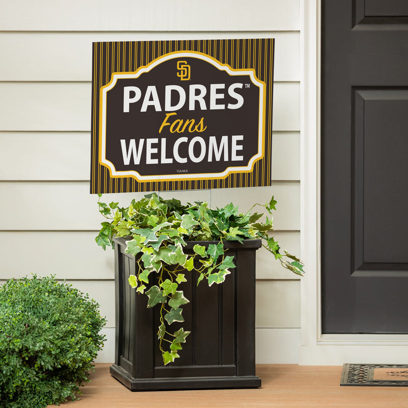 San Diego Padres Yard Sign, "Fans Welcome"
