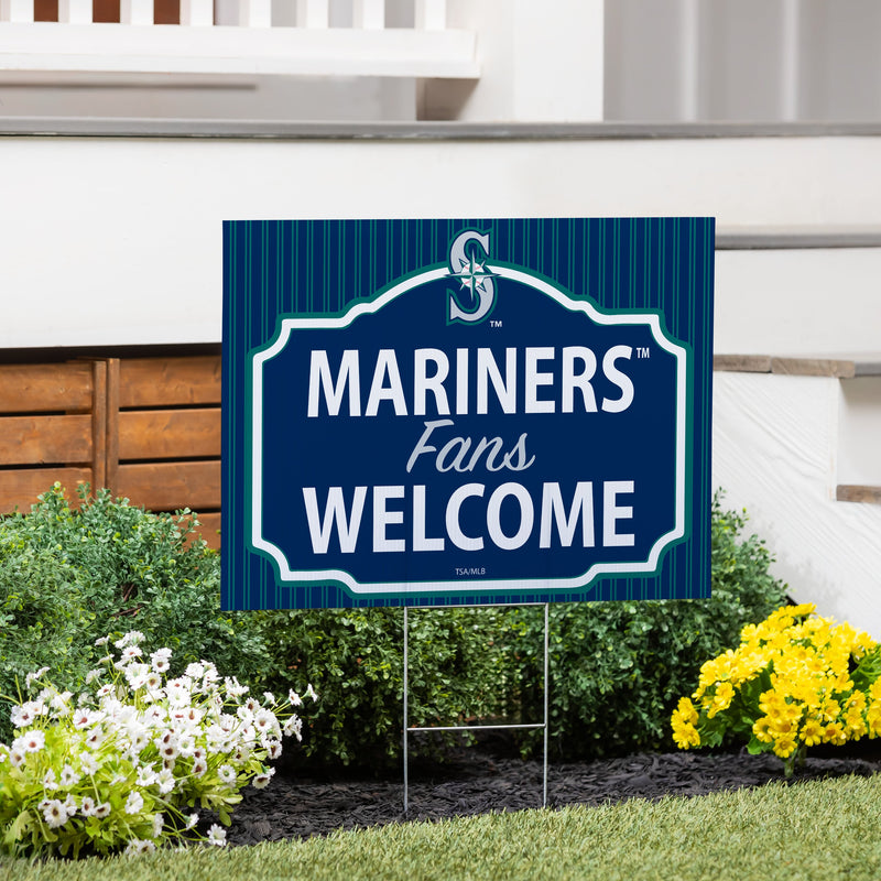 Seattle Mariners Yard Sign, "Fans Welcome"