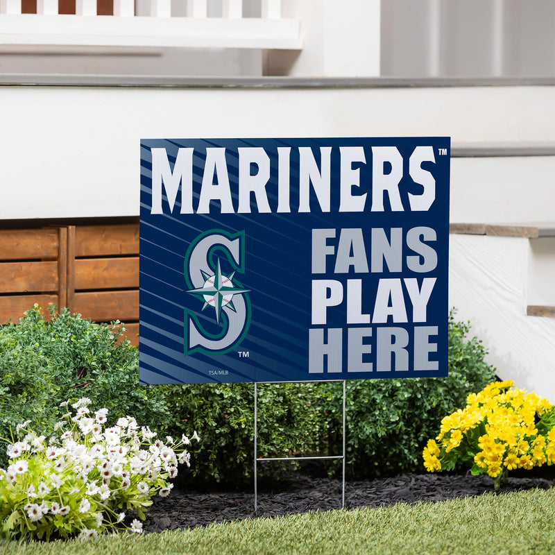 Seattle Mariners Yard Sign "Fans Play Here"