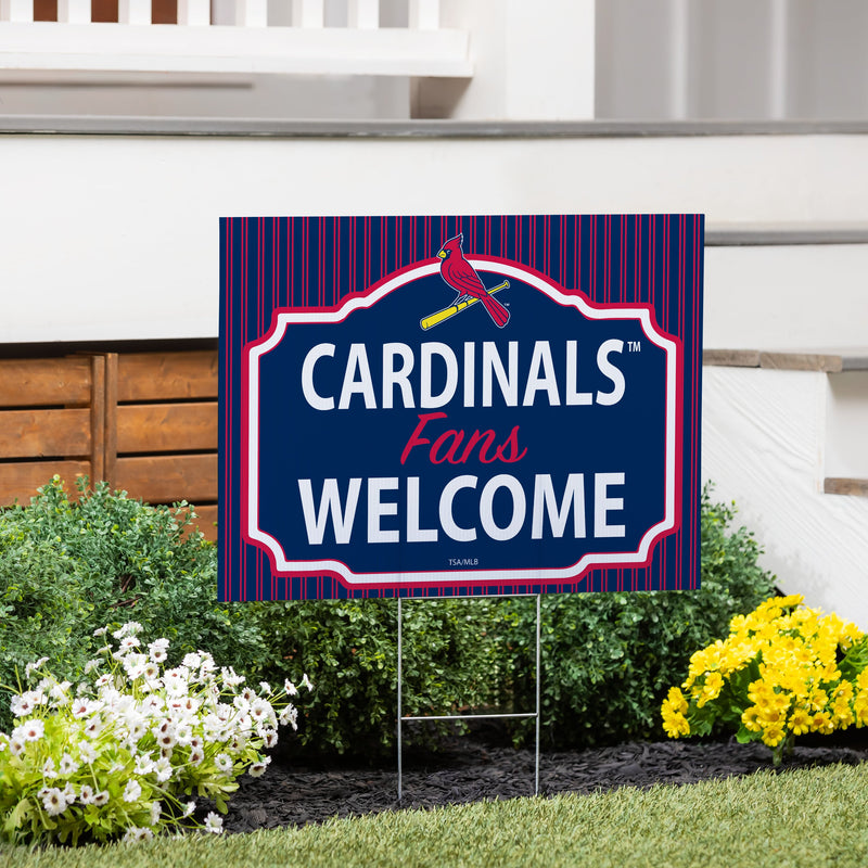 St Louis Cardinals Yard Sign, "Fans Welcome"