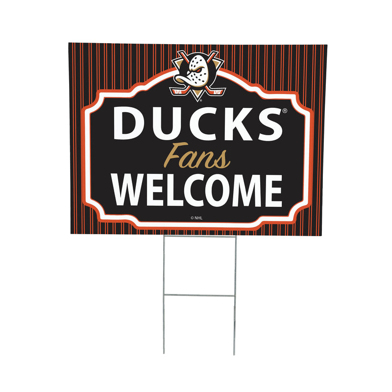 Anaheim Ducks Yard Sign, "Fans Welcome"