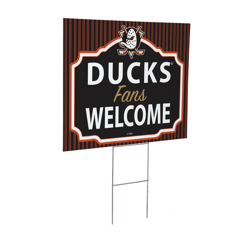 Anaheim Ducks Yard Sign, "Fans Welcome"