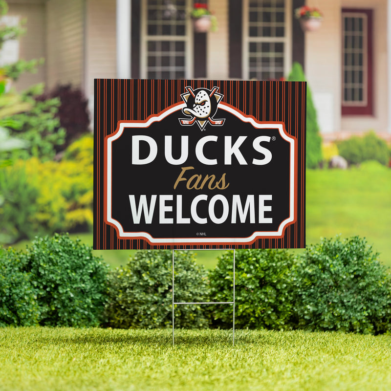 Anaheim Ducks Yard Sign, "Fans Welcome"