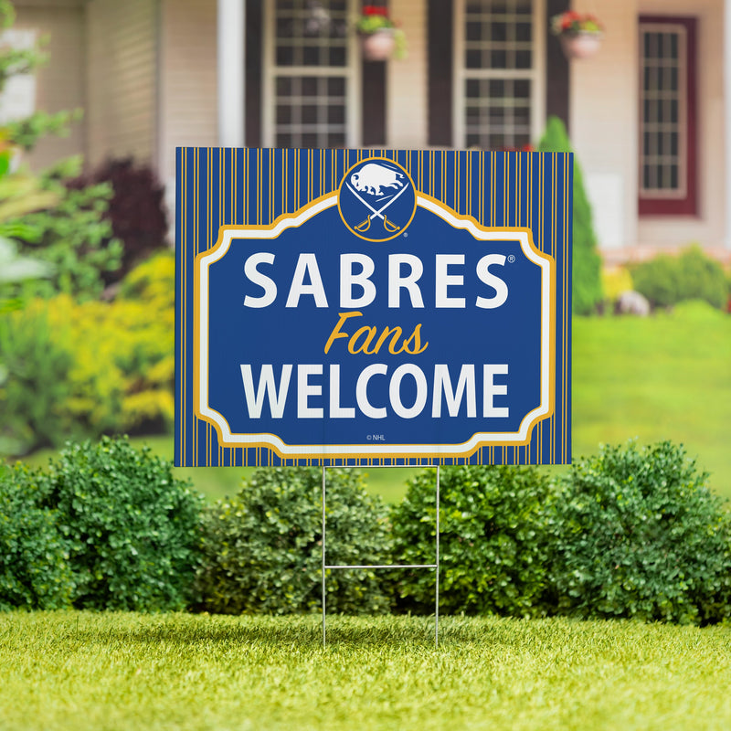 Buffalo Sabres Yard Sign, "Fans Welcome"