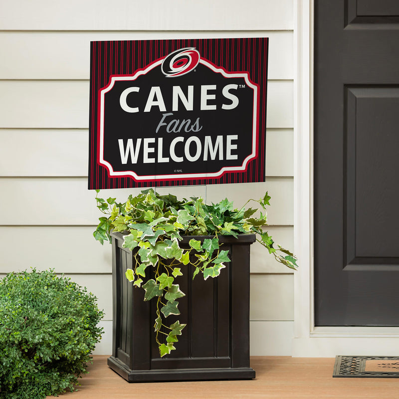 Carolina Hurricanes Yard Sign, "Fans Welcome"