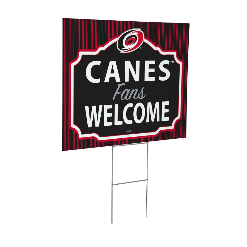 Carolina Hurricanes Yard Sign, "Fans Welcome"