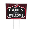 Carolina Hurricanes Yard Sign, "Fans Welcome"