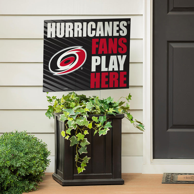 Carolina Hurricanes Yard Sign "Fans Play Here"