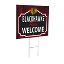 Chicago Blackhawks Yard Sign, "Fans Welcome"