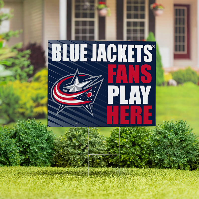 Columbus Blue Jackets Yard Sign "Fans Play Here"