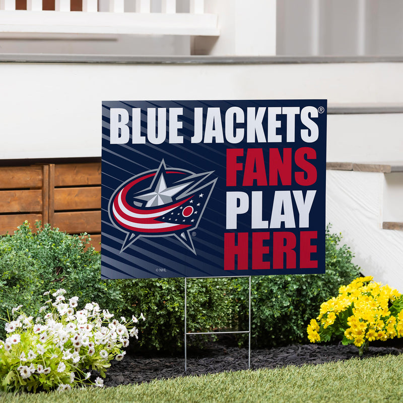 Columbus Blue Jackets Yard Sign "Fans Play Here"
