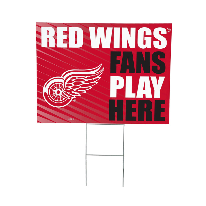 Detroit Red Wings Yard Sign "Fans Play Here"