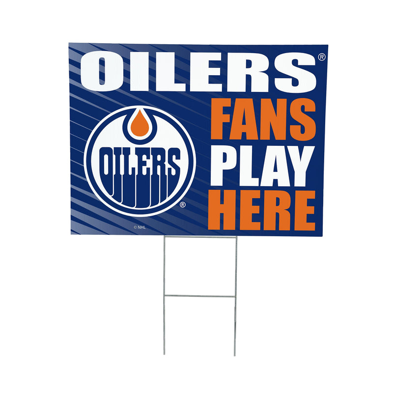 Edmonton Oilers Yard Sign "Fans Play Here"