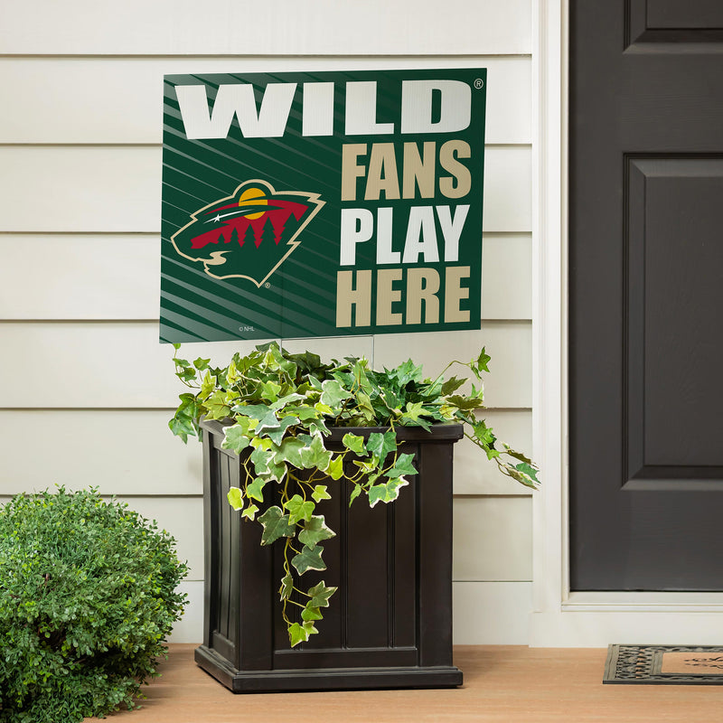 Minnesota Wild Yard Sign "Fans Play Here"