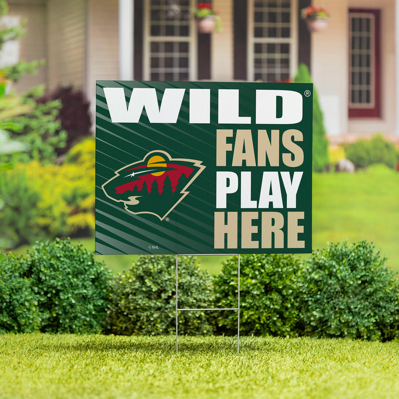 Minnesota Wild Yard Sign "Fans Play Here"