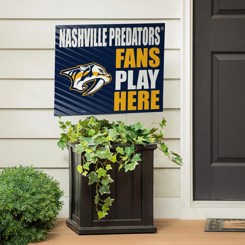 Nashville Predators Yard Sign "Fans Play Here"