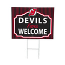 New Jersey Devils Yard Sign, "Fans Welcome"