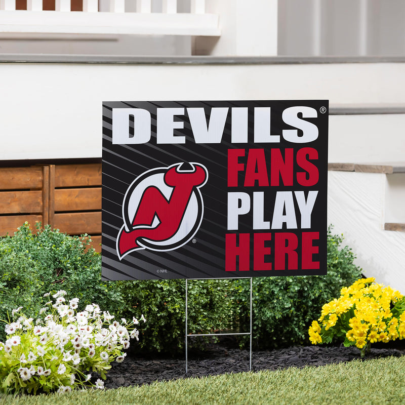 New Jersey Devils Yard Sign "Fans Play Here"