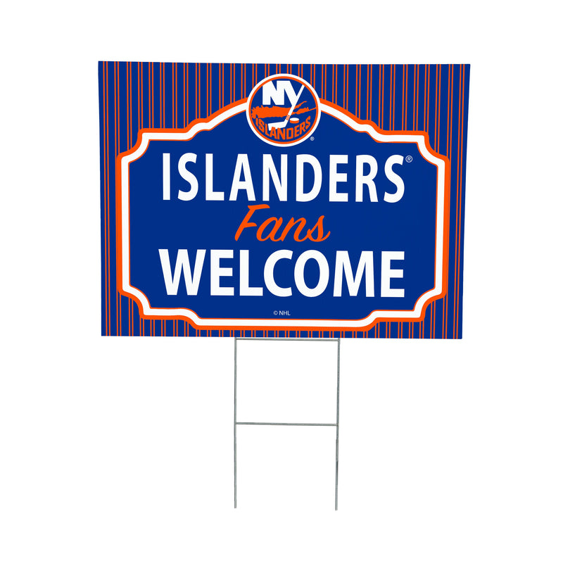 New York Islanders Yard Sign, "Fans Welcome"