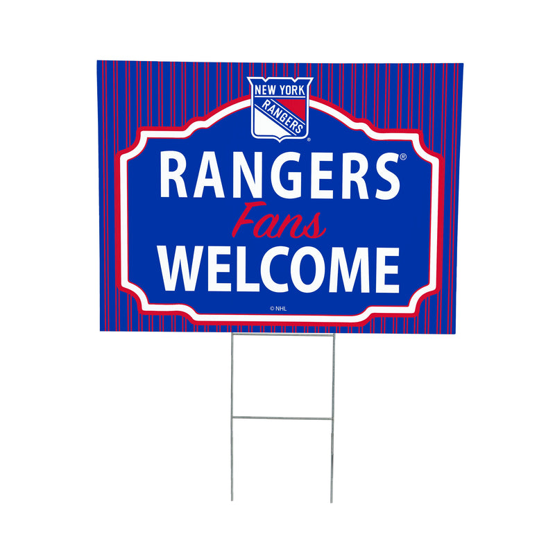 New York Rangers Yard Sign, "Fans Welcome"