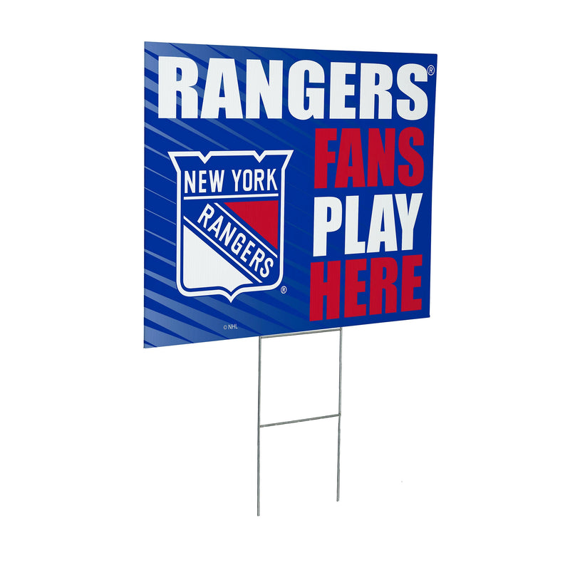 New York Rangers Yard Sign "Fans Play Here"