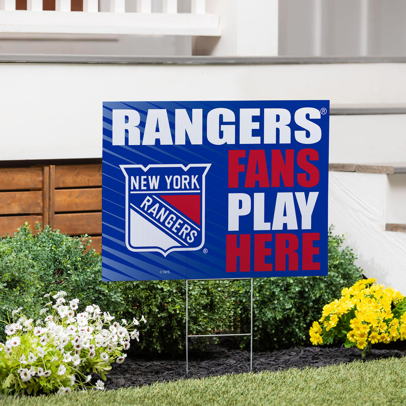 New York Rangers Yard Sign "Fans Play Here"