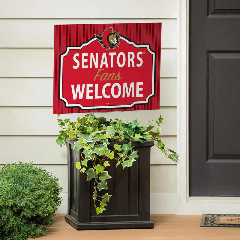 Ottawa Senators Yard Sign, "Fans Welcome"