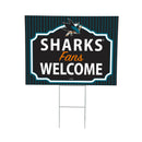San Jose Sharks Yard Sign, "Fans Welcome"