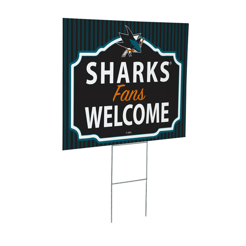 San Jose Sharks Yard Sign, "Fans Welcome"