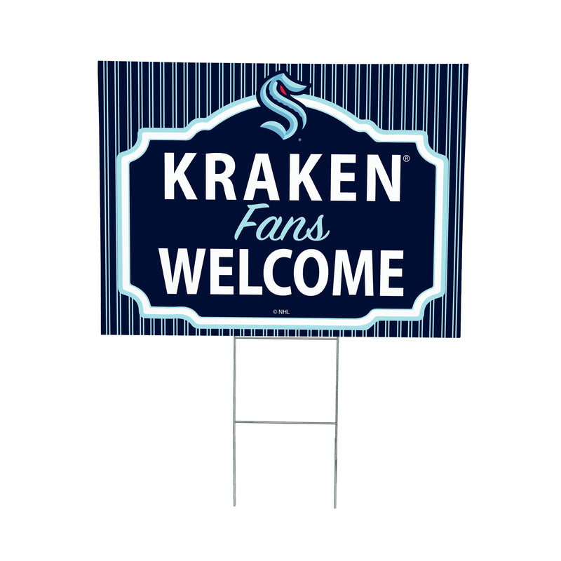 Seattle Kraken Yard Sign, "Fans Welcome"
