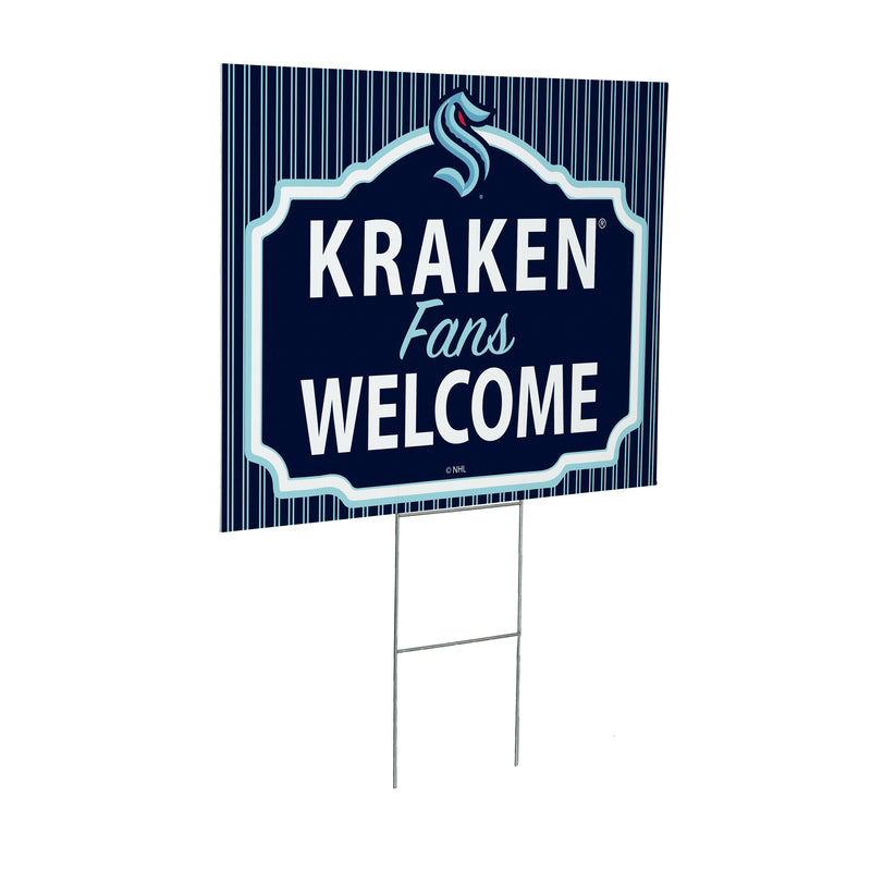 Seattle Kraken Yard Sign, "Fans Welcome"