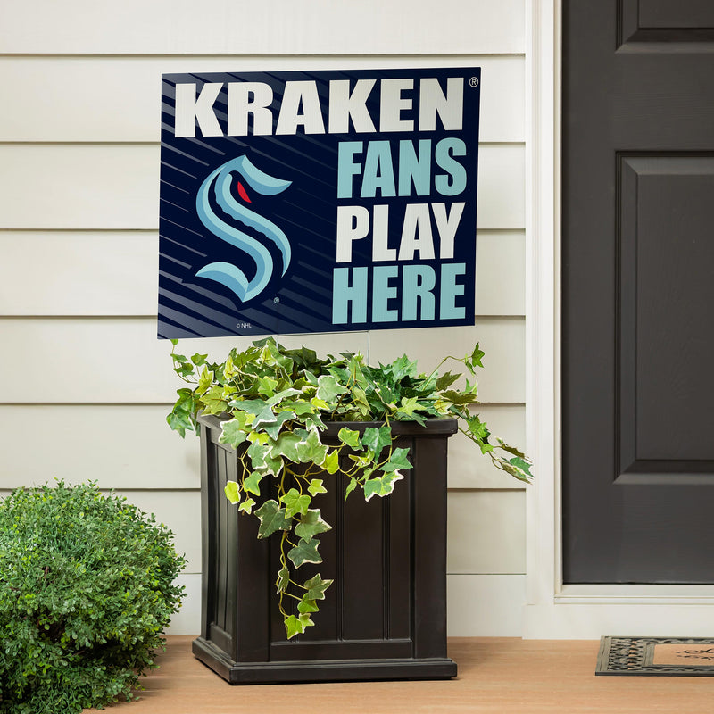 Seattle Kraken Yard Sign "Fans Play Here"