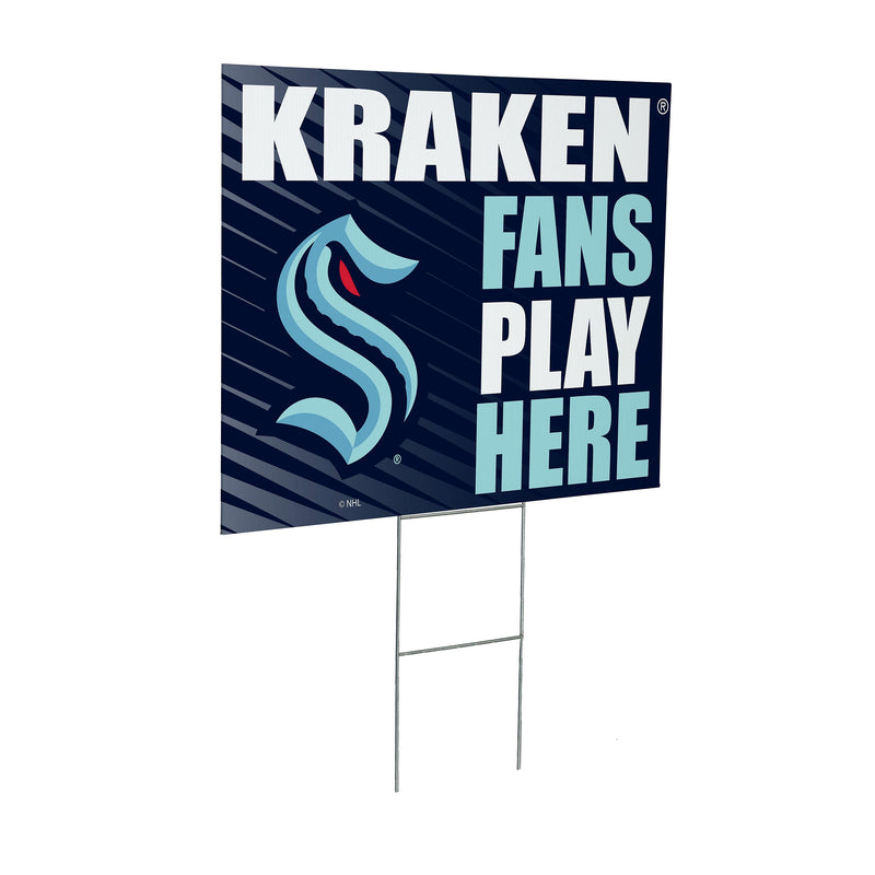 Seattle Kraken Yard Sign "Fans Play Here"