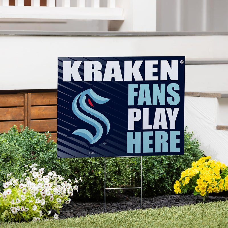 Seattle Kraken Yard Sign "Fans Play Here"